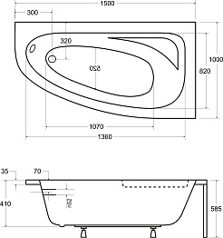 Besco Акриловая ванна Cornea Comfort 150x100 P – фотография-5